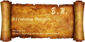 Birnbaum Margit névjegykártya